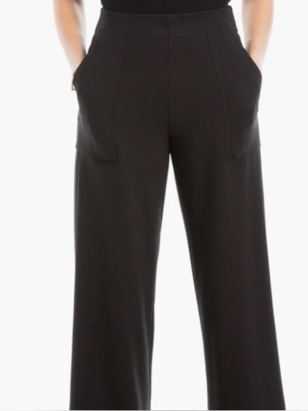 Max Studio Wide Crop Pull On Pants Tan S